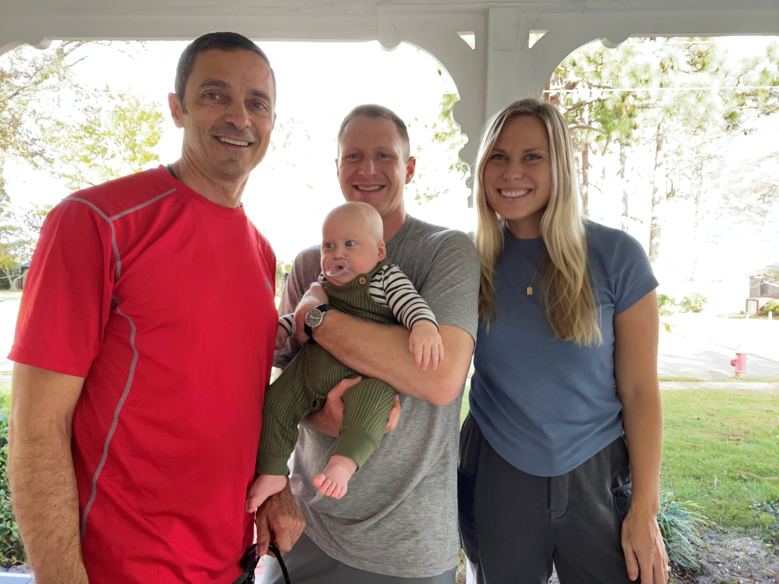 Hous Waring visits Hospitality Home hosts Ian and Mary Sankey (and their newborn).